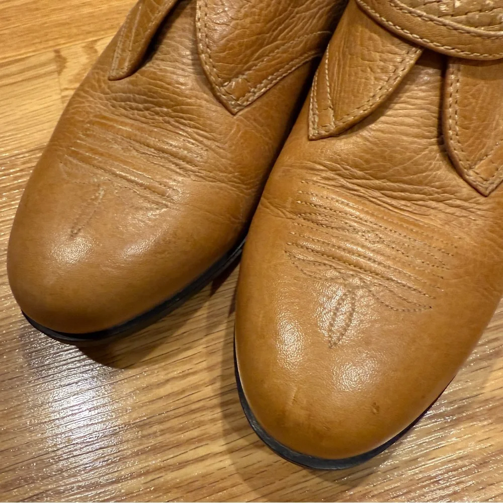 Ariat Juliet Strap and Buckle Tan / Light Brown Leather Ankle Boots Sz‎ 6.5 M